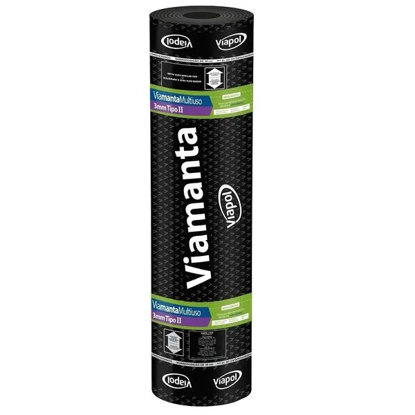 Manta Asfáltica Multiuso Tipo II Viamanta 3mm 10m Viapol Manta Asfalt Mult Tpii Viamanta 3mm 10m Viapol Lajes e Telhados