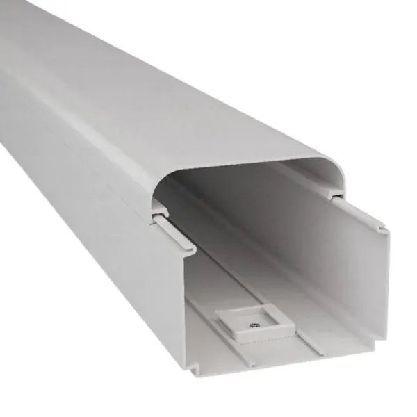 Canaleta Reta em PVC 2 Metros Okity Canaleta Reta em PVC Branco80x80mm com 2 Metros