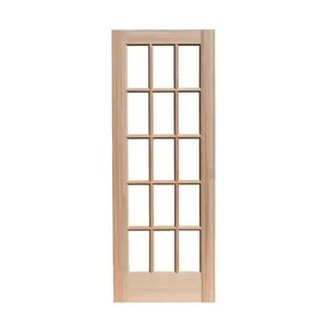 Folha de Porta Maciça Eucalipto 15 Vidros Reck Folha de Porta Maciça Eucalipto com 15 Vidros Inclusos 210x82cm