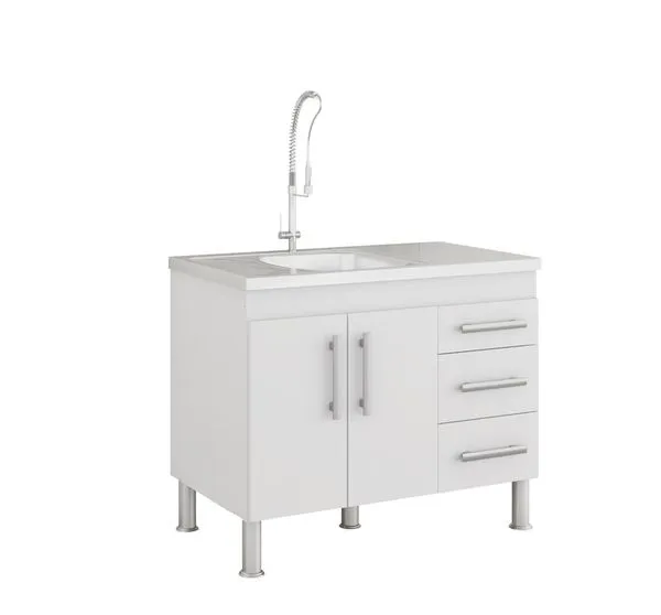 Gabinete para Cozinha Flex 94x80x52cm MDF MGM Móveis Gabinete para Cozinha Flex 94x80x52cm MDF Branco
