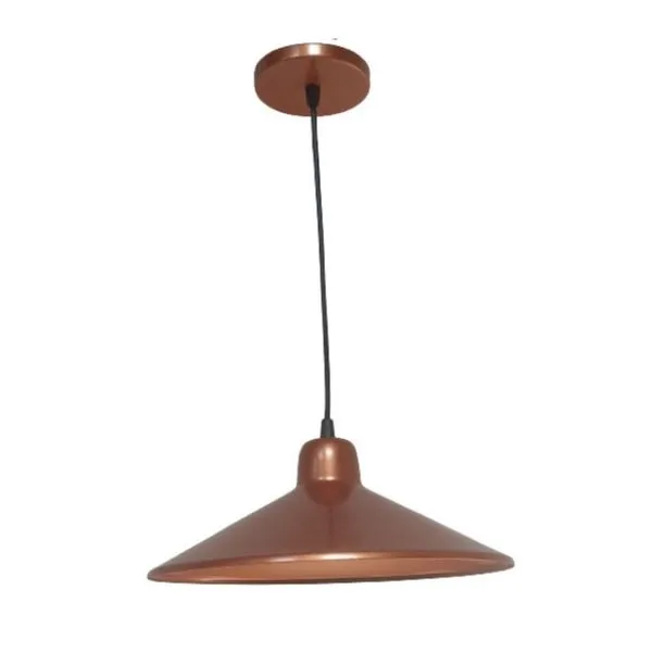 Pendente Chapéu Chinês em Alumínio para 1 Lâmpada E27 Art Line Pendente Chapéu Chinês em Alumínio Cobre para 1 Lâmpada E27
