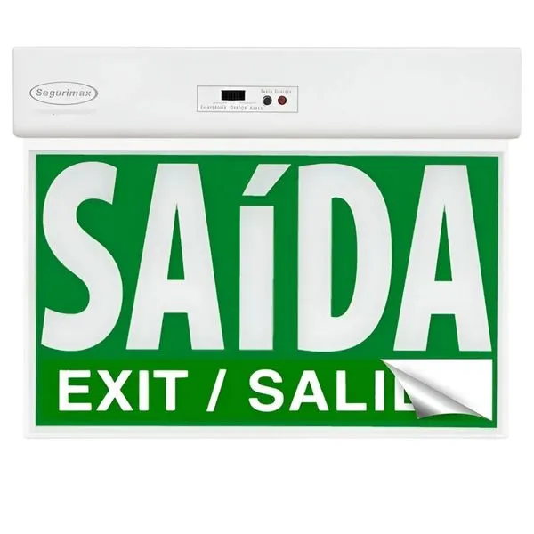 Sinalização LED Saída de Emergência 2 Faces Adesivo/Seletor Segurimax Sinalização Led Saída Emergência 2 Faces Verde Adesivo e Seletor 38529