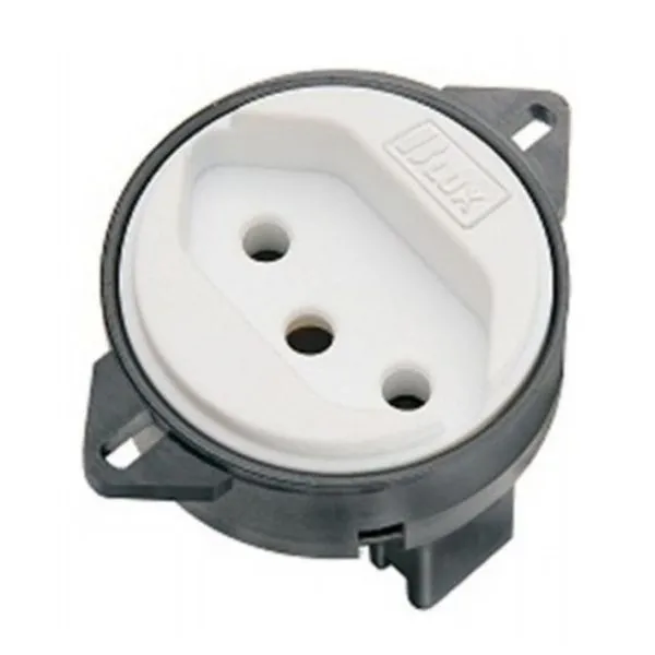 Tomada para Piso 2P+T 20A Redonda B.Lux Tomada para Piso 2P+T 20A/250V Branca Redonda
