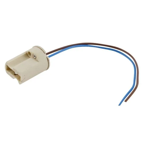 Soquete de Porcelana com Rabicho para Lâmpada G9 A.Santos Soquete de Porcelana Branco com Rabicho para Lâmpada G9