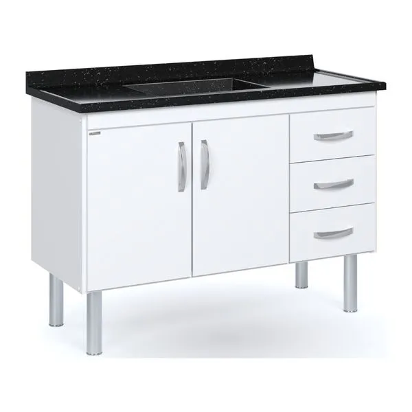 Gabinete para Cozinha Tóquio 116,2X82X49,5cm MDP AJ Rorato Gabinete para Cozinha Tóquio 116,2X82X49,5cm MDP Branco