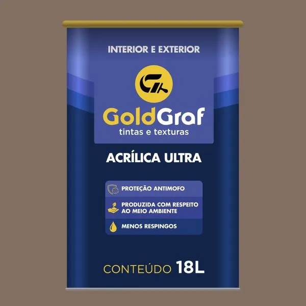 Tinta Standard Acrílica Fosco 18L Goldgraf Tinta Standard Acrílica Fosco Estrada da Terra 18L Goldgraf