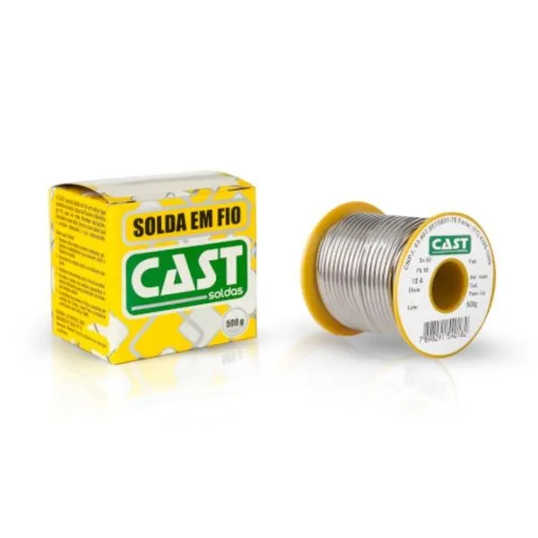 Solda em Fio 1,5mm 235 Fluxo MSY 15 500g Liga 50SN/50PB Carr.Ama Cast Solda em Fio 1,5MM 235 Fluxo MSY 15 500G Liga 50SN/50PB Carr.Ama