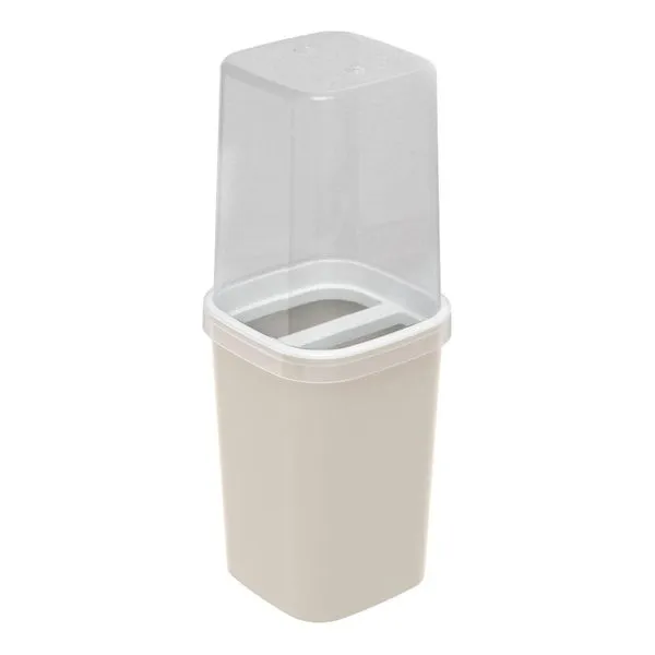 Porta Escova de Dente com Tampa Classic Fosco Bege Plasútil 13755