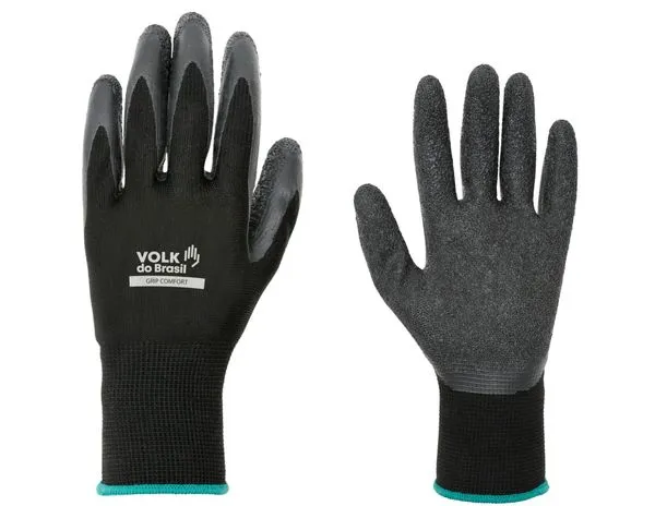 Luva Segurança Preto Grip Comfort Volk Luva Segurança Grip Comfort Preto Tam P CA38293 Volk