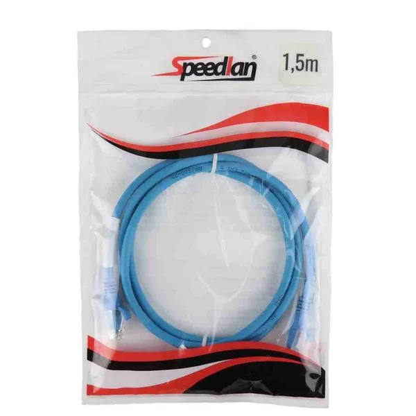 Cabo de Rede Patch Cord CAT6 1,5 Metros Dualcomp Cabo de Rede Patch Cord CAT6 Azul Dualcomp 1,5 Metros