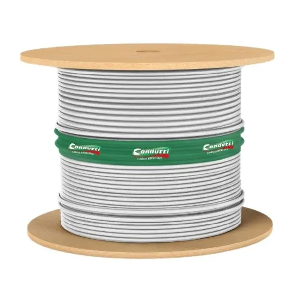 Cabo Bipolar Coaxial 4mm² com Dupla Blindagem por Metro Condutti Cabo Coaxial 4mm² Bipolar com Dupla Blindagem 2X26AWG por Metro