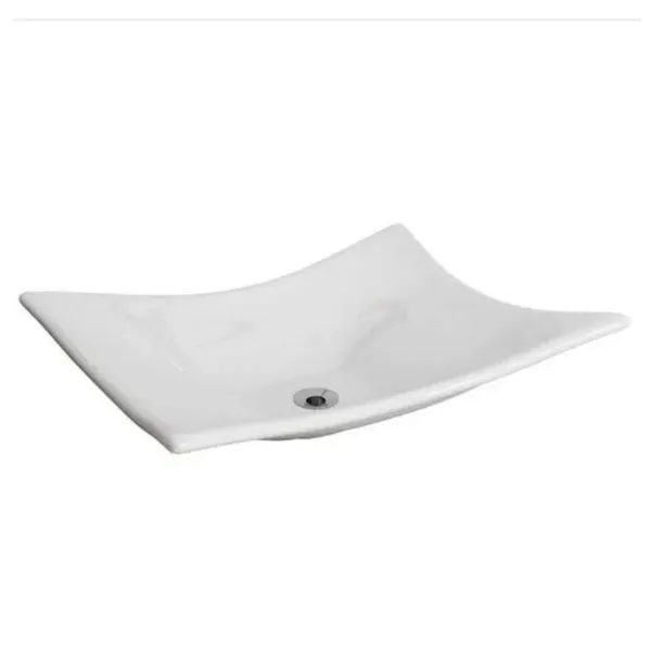 Cuba de Apoio Sintética Quadrada Bari Plus Branca 43,5cm MGM Cuba de Apoio Quadrada Branca 43,5cm Mármore Sintético MGM Bari Plus