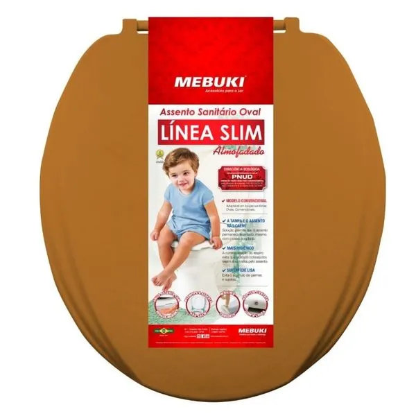 Assento Sanitário Almofadado Slim PP Oval Assento Sanitário Convencional Almofadado Slim PP Oval Caramelo
