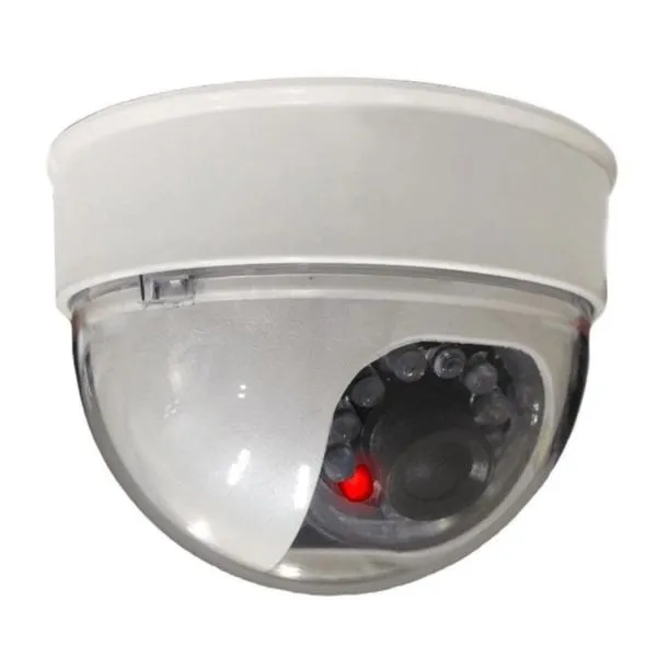 Câmera Falsa Mini Dome LED Bivolt Pristalme Câmera Falsa Led Mini Dome 3 Polegadas Branca Bivolt