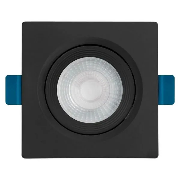 Spot LED de Embutir Eco Quadrado Preto 5W Bivolt Black&Decker Spot de Led de Embutir Quadrado Preto Eco 5W 350 Lúmens Luz Amarela
