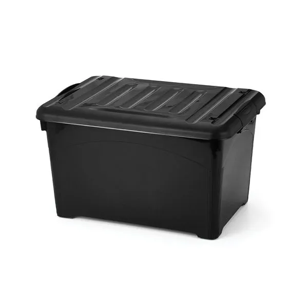 Caixa Profissional com Tampa e Rodinhas Injeplastec Caixa Profissional com Tampa e Rodinhas 25KG 45L Preta