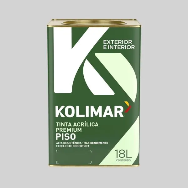 Tinta Premium Acrílica Fosco Piso 18L Kolimar Tinta Premium Acrílica Fosco Piso Cinza Claro 18L Kolimar