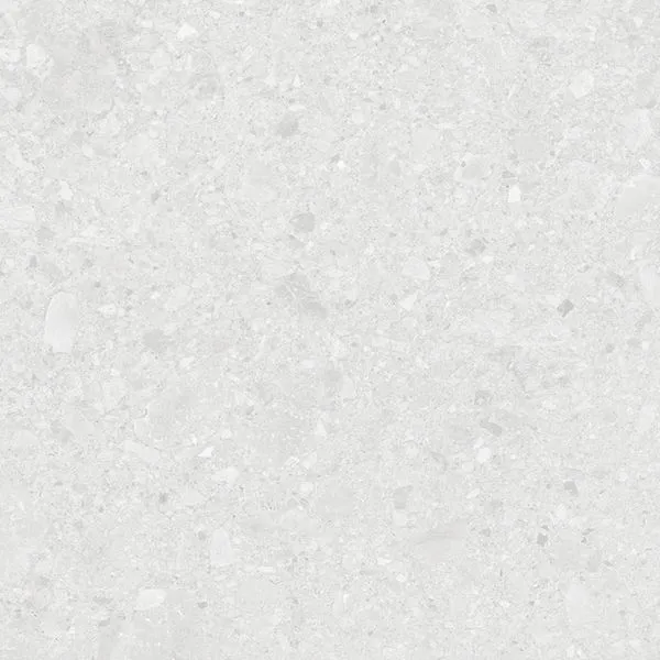Porcelanato Terrazine Bianco Retificado Acetinado Cinza 72x72cm 2,59m2 (Lote 117)