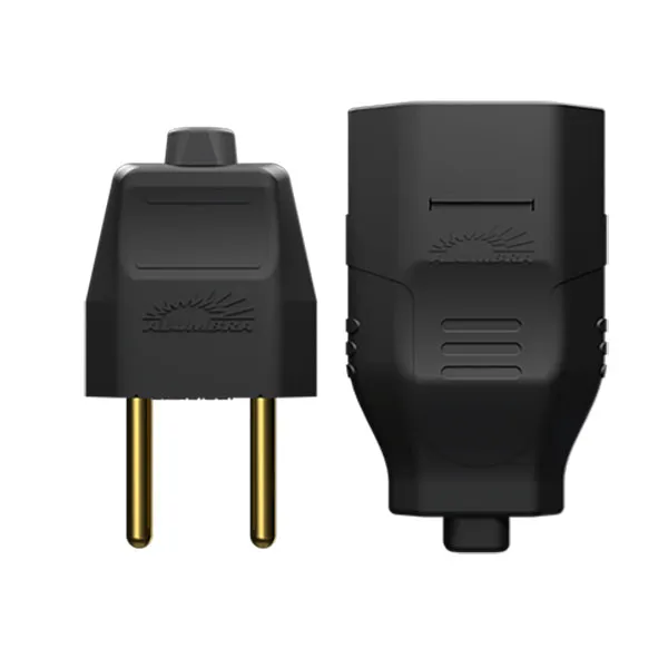 Conjunto de Tomada Macho + Fêmea 2P 10A 250V Alumbra Conjunto de Tomada Macho + Femea 2P 10 Amperes 250V Preto