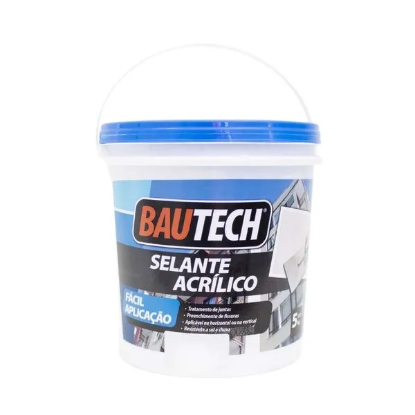 Selante Adesivo Acrílico Branco 5Kg Bautech Selante Acrílico Branco 5Kg Bautech