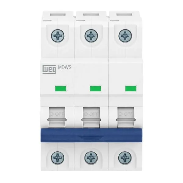 Mini Disjuntor Tripolar 63A MDW-S Curva C Weg Mini Disjuntor Tripolar 63A MDW-S Curva C 6KA Weg