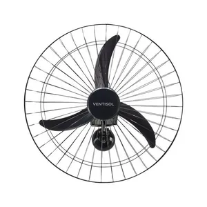 Ventilador de Parede Comercial com 3 Pás 60cm 200W Ventisol Ventilador de Parede Comercial Preto com 3 Pás 60cm 200W Bivolt