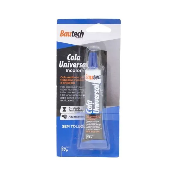 Adesivo Instantâneo Universal Incolor 17g Bautech Cola Universal Incolor 17g Bautech