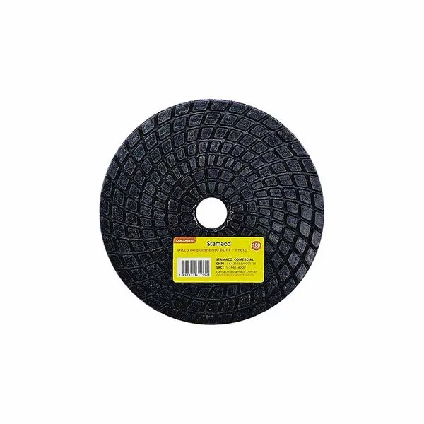 Disco de Lixa Diamantado 100mm Buff Preto 11552 Stamaco
