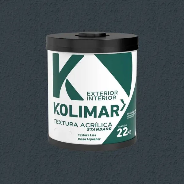 Textura Acrílica Lisa 22Kg Kolimar Textura Acrílica Lisa Cinza Apoador 22Kg Kolimar