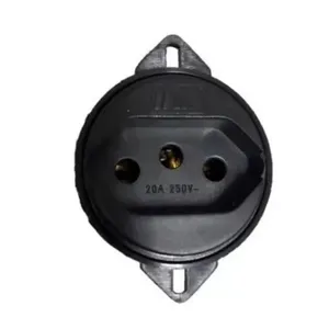 Tomada para Piso 2P+T 20A Redonda B.Lux Tomada para Piso 2P+T 20A/250V Preta Redonda