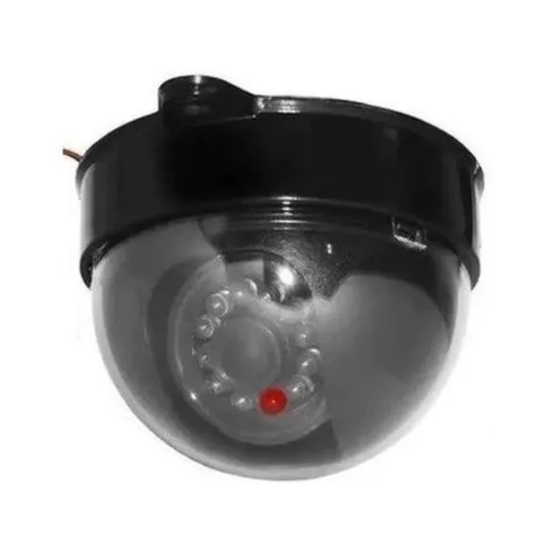 Câmera Falsa Mini Dome LED Bivolt Pristalme Câmera Falsa Led Mini Dome 3 Polegadas Preta Bivolt