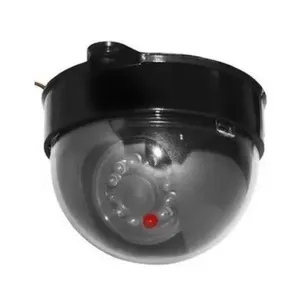 Câmera Falsa Mini Dome LED Bivolt Pristalme Câmera Falsa Led Mini Dome 3 Polegadas Preta Bivolt