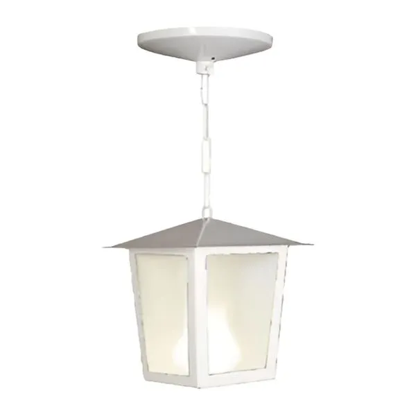 Pendente L2C Colonial Quadrado em Aço para 1 Lâmpada E27 Ideal Pendente L-2-C Colonial Quadrado em Aço Branco para 1 Lâmpada E27