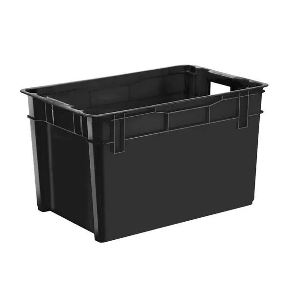 Caixa Plástica Multiuso Profissional sem Tampa 55kg 60L Preto Injeplastec Caixa Plástica Multiuso Profissional sem Tampa 55KG 60L Preto