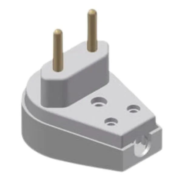 Plugue Desmontável 2P 90º 10A 250V Ilumi Plugue Desmontável 2P 90 10 Amperes 250V Cinza