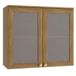 Armário Aéreo Botanic 80cm com Tela 2 Portas MDP Kappesberg Nogueira