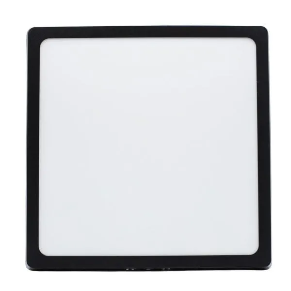 Painel LED de Sobrepor Quadrado P1 Luz Branca Bivolt LedBee Painel de Led Sobrepor Quadrado Preto 24w 29cm 1800 Lúmens Luz Branca