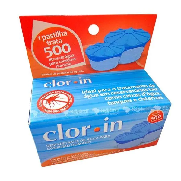 Pastilha de Cloro para Caixa D'água Clorin Pastilha de Cloro para Caixa D'água 500L 1G Clorin