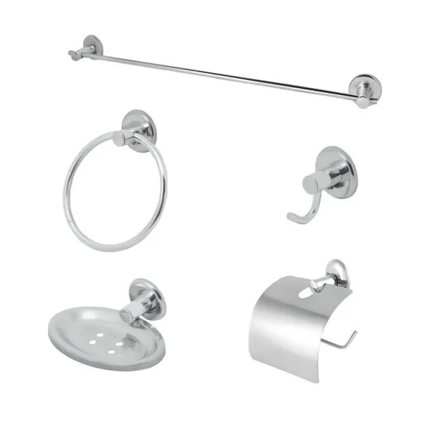 Kit Acessórios para Fixar Metal Junior com 5 peças Cromado