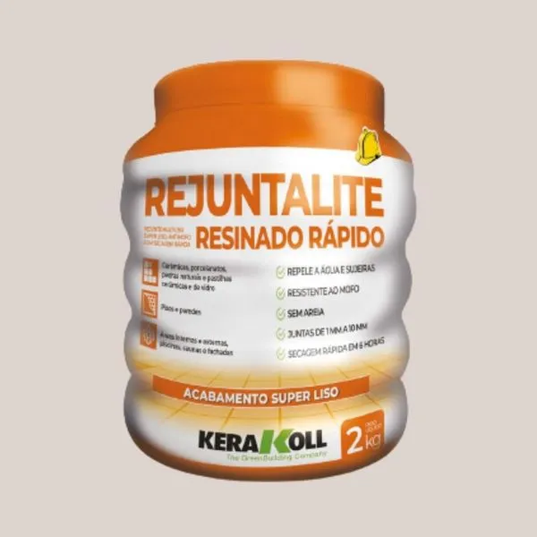 Rejunte Resinado Seca Rápido 2kg Kerakoll Rejunte Rejuntalite Resinado Seca Rápido Cinza Pérola 2kg Kerakoll