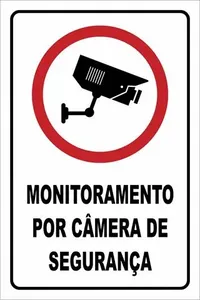 Placa Câmera de Segurança 20x30cm em Poliestireno Sinalize Placa Câmera de Segurança 20x30cm em Poliestireno