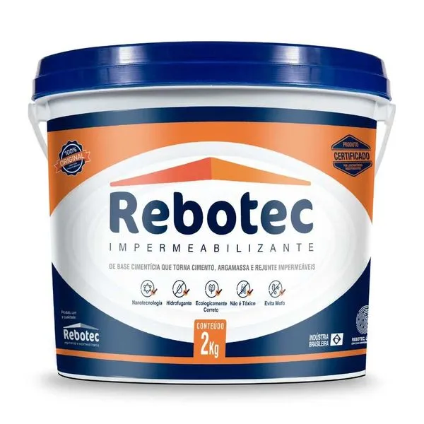Impermeabilizante Hidrofugante 2kg Rebotec Impermeabilizante Hidrofugante Rebotec 2kg