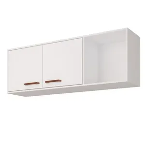 Armário Aéreo para Cozinha Silm 113x40x30cm MDF MGM Móveis Armário Aéreo para Cozinha Silm 113x40x30cm MDF Branco