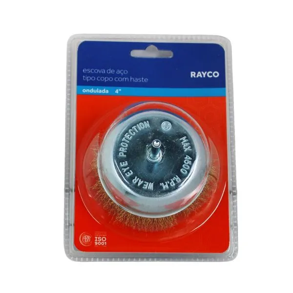 Escova de Aço tipo Copo Ondulada Rayco Escova de Aço tipo Copo Ondulada 4"x1/4" Kian