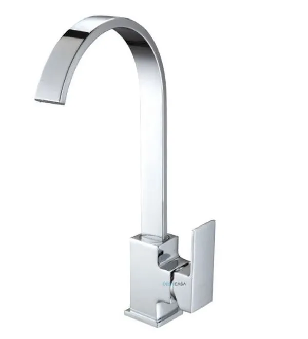 Monocomando para Cozinha Mesa Bica Alta Cromado Luxo Curva 36cm