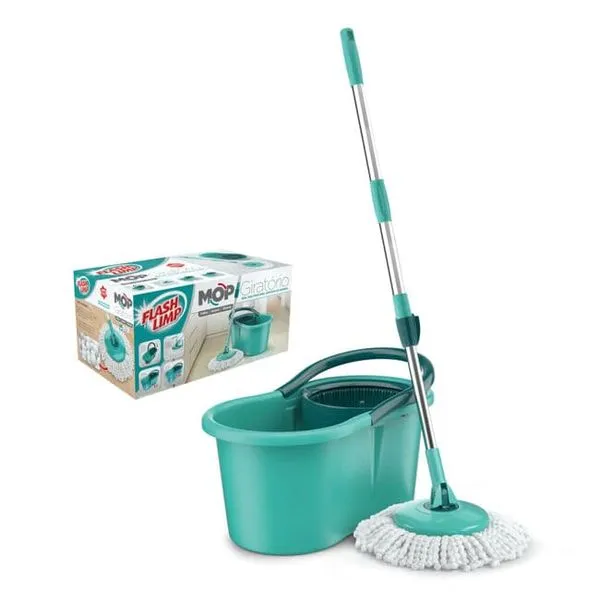 Mop Giratório Verde Água 12L Flash Limp
