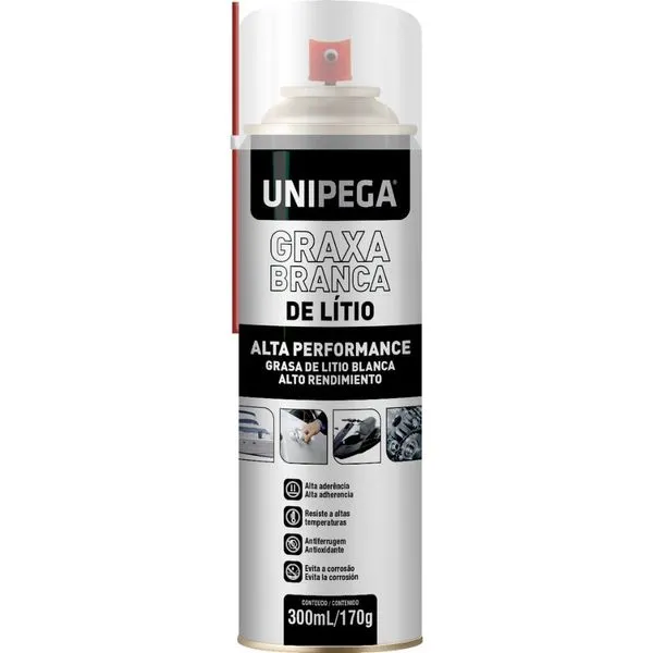 Graxa Branca Spray Lata 300ml/ 170g Unipega Graxa Branca Spray Lata 300ml/170g Unipega