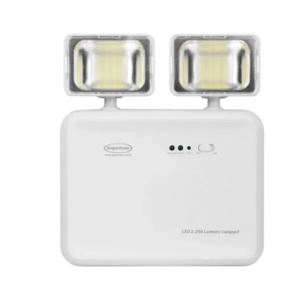 Luminária de Emergência LED 2 Faróis 2200 12W Segurimax Luminária de Emergência LED 2 Faróis 2200 Lumens Ref 42482 Segurimax