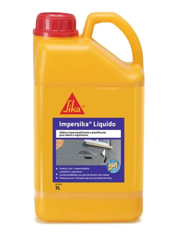 Aditivo Impermeabilizante e Plastificante Sika ADITIVO P/ ARAGAMASSA IMP IMPERSIKA 3L