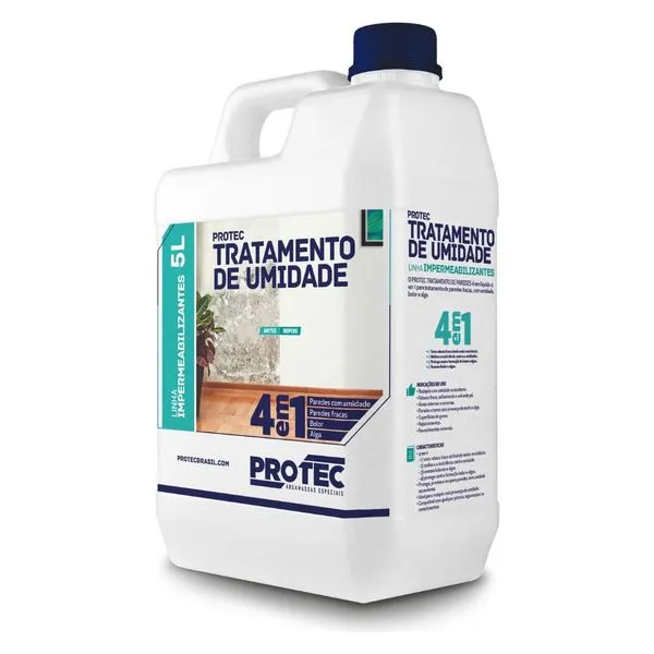 Tratamento de Umidade 4 em 1 Anti Mofo Protec TRATAMENTO DE PAREDE 4X1 ANTI MOFO 5L RODAPÉ E PARED INT